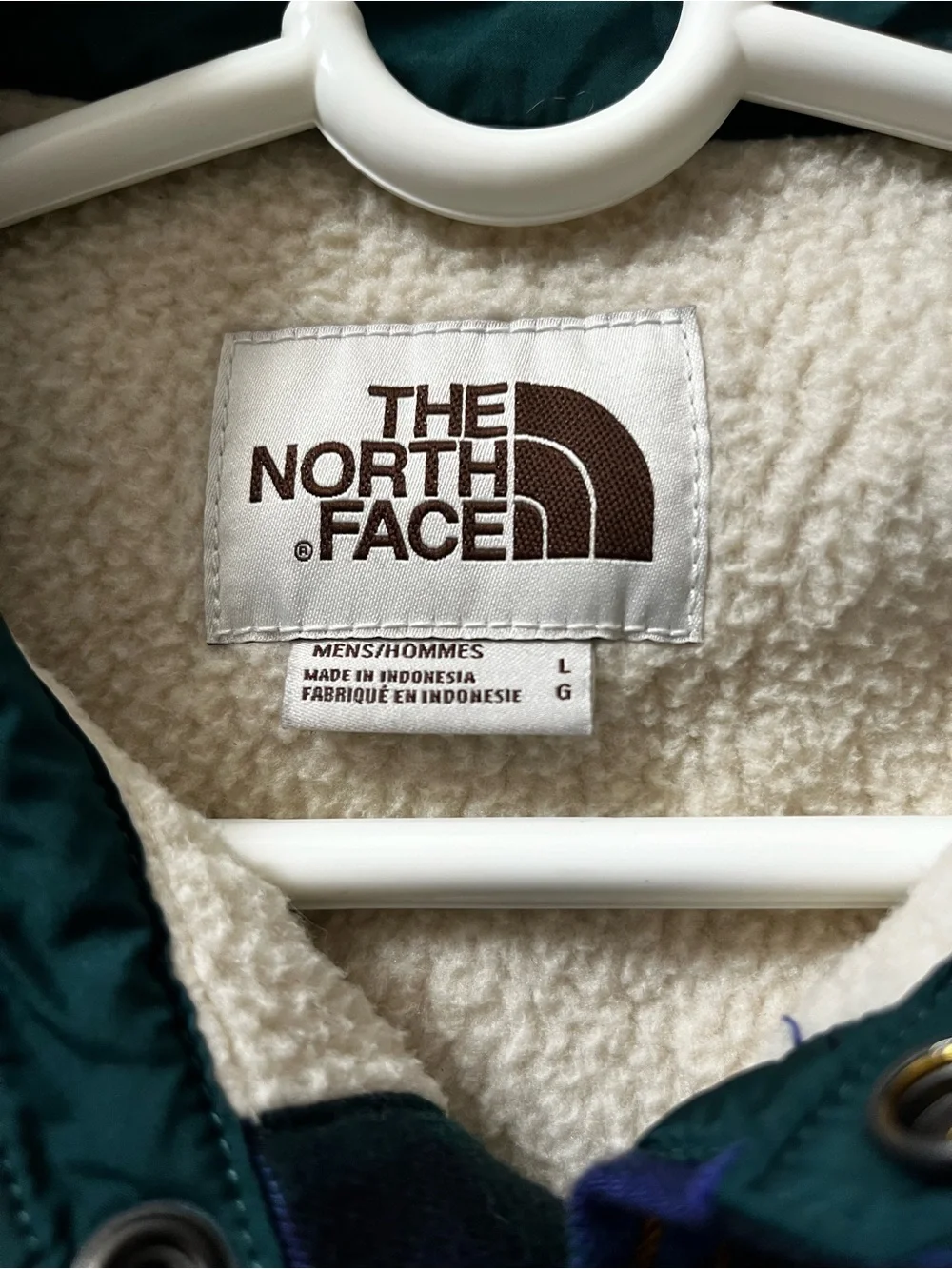 The North Face Green & Purple Plaid Sherpa-Lined Button Shirt - Men’s Size L